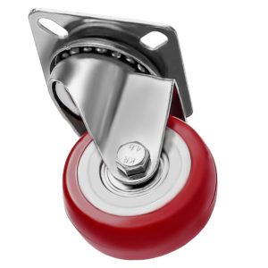 2 inch Red PU Swivel Caster No Brake