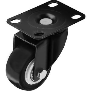 2.5 Inch All Black PU Swivel Caster No Brake