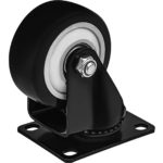 3 inch All Black PU Swivel Caster No Brake