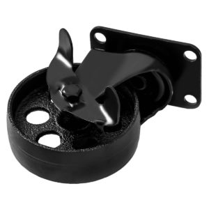 4 Inch All Black Metal Swivel Wheel With Brake