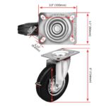 5 Inch Rubber Swivel Caster Wheel No Brake