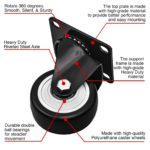 3 inch All Black PU Swivel Caster No Brake