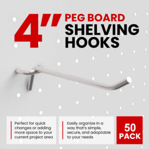 50pcs 4 Inch Peg Board Shelving Storage Peg Hook - Image 2