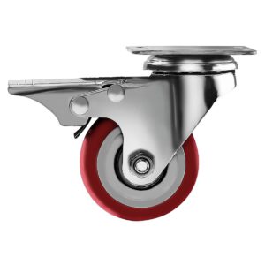 2 inch Red PU Swivel Caster With Brake