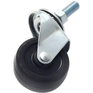 2 Inch Hard Rubber 1/2" Tall Threaded Stem Swivel Caster No Brake