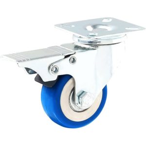 2 inch Blue PU Swivel Caster With Brake