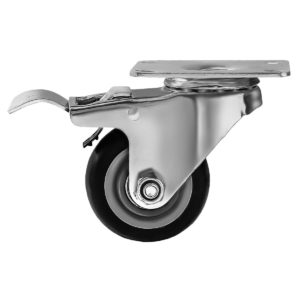 3 inch Black PU Swivel Caster With Brake