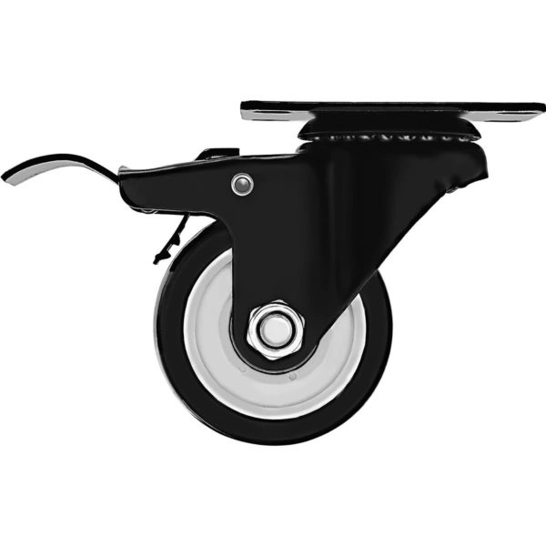 3 inch All Black PU Swivel Caster With Brake