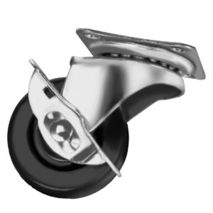 2 Inch Hard Rubber Base Swivel Caster Wheels With Brake