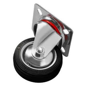 3 Inch Rubber Base Swivel Caster Wheels No Brake