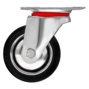 3 Inch Rubber Base Swivel Caster Wheels No Brake