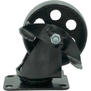 4 Pack 3.5 Inch All Black Metal Swivel Wheel With Brake - Image 4