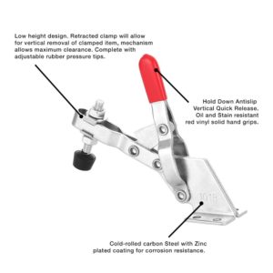 101B Vertical Toggle Clamps 220LB Antislip Grip Quick Release Hand Tool