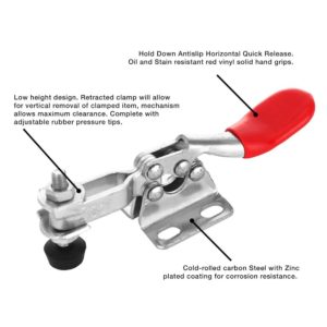 201 Horizontal Toggle Clamps Steel Antislip Grip Quick Release Hand Tool