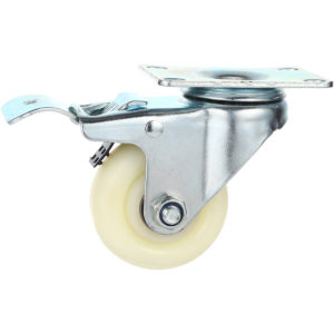 3 inch White Nylon Swivel Caster With Brake