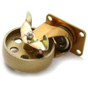 4 Inch All Gold Metal Swivel Wheel With Brake