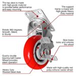 4 inch Red PU Swivel Caster With Side Brake