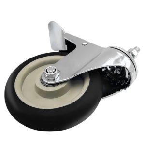 5 inch Black PU Swivel Stem Caster With Front Brake