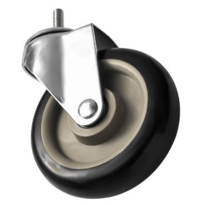 5 inch Black PU Swivel Stem Caster No Brake