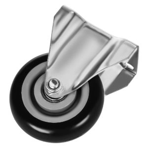 4 inch Black PU Non Swivel Fixed Rigid Caster