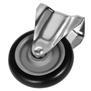 5 inch Black PU Non Swivel Fixed Rigid Caster