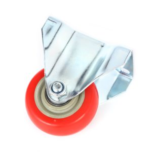 3 inch Red PU Non Swivel Fixed Rigid Caster