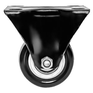 2 inch All Black PU Non Swivel Fixed Rigid Caster