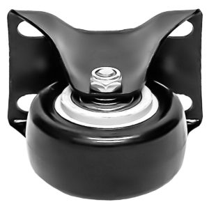 2 inch All Black PU Non Swivel Fixed Rigid Caster