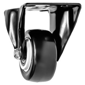 2 inch All Black PU Non Swivel Fixed Rigid Caster