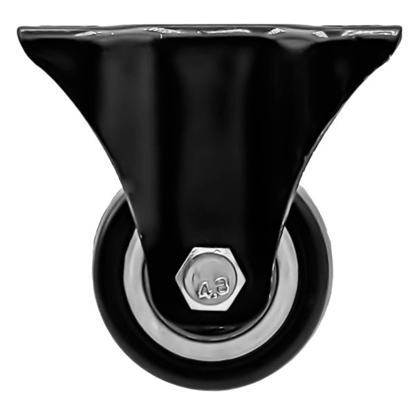 1.5 inch All Black PU Non Swivel Fixed Rigid Caster