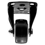 1.5 inch All Black PU Non Swivel Fixed Rigid Caster