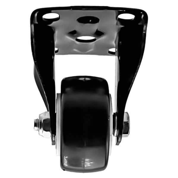 1.5 inch All Black PU Non Swivel Fixed Rigid Caster