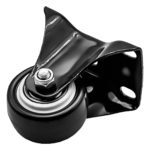 1.5 inch All Black PU Non Swivel Fixed Rigid Caster