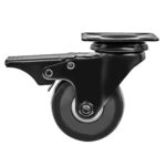 2 Inch All Black PU Swivel Caster Wheel With Brake