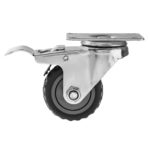 3 inch Grey All Terrain Tyre Veins PU Swivel Caster With Brake