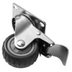 3 inch Grey All Terrain Tyre Veins PU Swivel Caster With Brake