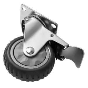 4 inch Grey All Terrain Tyre Veins PU Swivel Caster With Brake