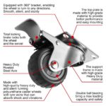 3 inch Grey All Terrain Tyre Veins PU Swivel Caster With Brake