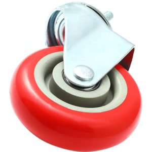 4 inch Red PU Swivel Stem Caster No Brake