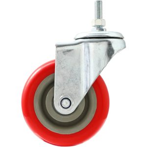 4 inch Red PU Swivel Stem Caster No Brake