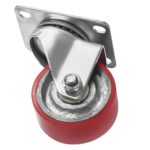 3 inch Red PU Swivel Polyurethane on Cast Iron Wheel Caster No Brake