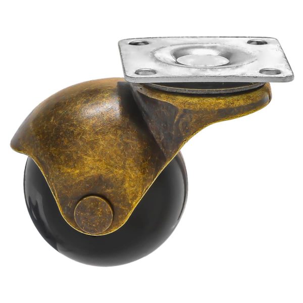 1.5 inch Black PU Swivel Polyurethane Vintage Ball Wheel Caster No Brake