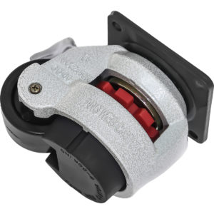 2 Inch Retractable Leveling Caster Wheels – Swivel Black Rubber Wheels with Adjustable Leveling Foot