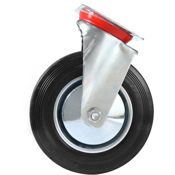 8 Inch Rubber Swivel Caster Wheel No Brake