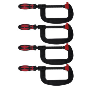 4 Pack 7.6 Inch One Handed Heavy Duty Ratchet C Clamps - Image 1