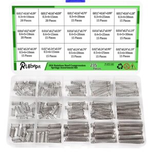 235 Pieces Springs Assortment Kit 304 Stainless Steel Compression Springs kit with 15 Different Sizes for Home Repairs - Image 1